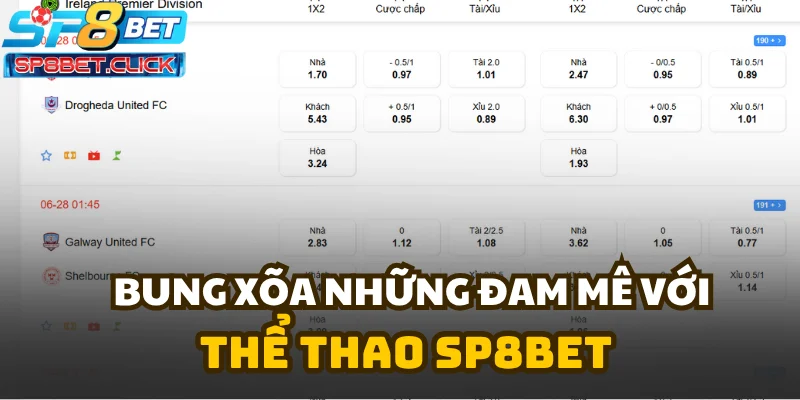 Bung xõa những đam mê với thể thao SP8BET